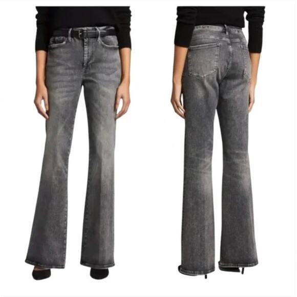Frame Denim Denim - FRAME Le One Flare Jeans Gray Stretch Denim Women’s Size 2